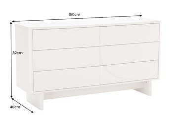Dressoir SAVOY 150 cm 3D wit met wit marmeren keramisch blad, Huis en Inrichting, Ophalen of Verzenden, Nieuw