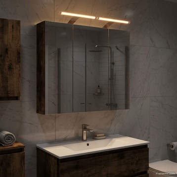 vidaXL Badkamer spiegelkast Gerookt eiken 70 x 14,5 x 70 cm, Verzenden, Nieuw