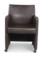 vdm. vergaderstoel, kunstleer-bruin, Huis en Inrichting, Stoelen, Ophalen of Verzenden, Gebruikt, Overige kleuren