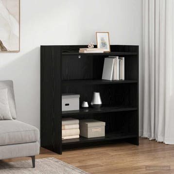 vidaXL Dressoir Zwart eiken 75 x 36 x 80 cm Bewerkt hout, Huis en Inrichting, Verzenden, Nieuw, Overige houtsoorten, Minder dan 50 cm
