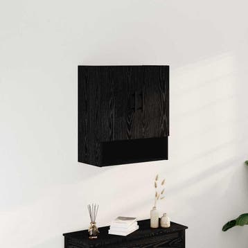 vidaXL Wandkast Zwart Eiken 60 x 31 x 70 cm Bewerkt hout, Huis en Inrichting, Kasten | Overige, Verzenden, Nieuw