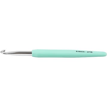 Haaknaalden, afm 6, L: 13,3 cm, afm 6 mm, turquoise, 1 stuk, Nieuw