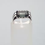 Zilver, Art Deco, Groene spinel (Getest) - Ring, Antiek en Kunst