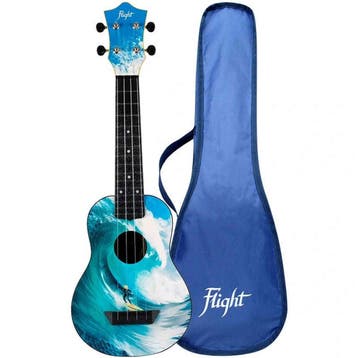 Flight TUS-25 SURF Soprano Ukulele met Linden Top, ABS Body, Ophalen of Verzenden, Nieuw