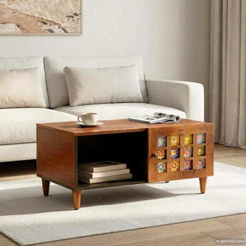 vidaXL Salontafel Bruin 80 x 50 x 40 cm Massief Mango Hout, Verzenden, Nieuw, Overige houtsoorten, 50 tot 100 cm