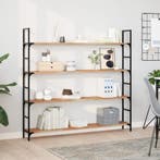 vidaXL Wandschappen 2 st zwevend olieafwerking 120x20x2 cm, Huis en Inrichting, Woonaccessoires | Wandplanken en Boekenplanken