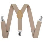 Fako Fashion - Kinder Bretels - Effen - 65cm - Licht Khaki, Verzenden, Nieuw