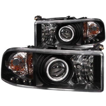ANZO 1994-2001 Dodge Ram Projector Headlights w/ Halo Black, Auto-onderdelen, Ophalen of Verzenden, Nieuw