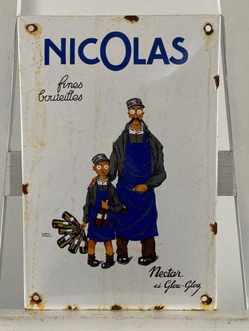 Nicolas - Emaille plaat - 30x20cm - Gemaakt van een dikke