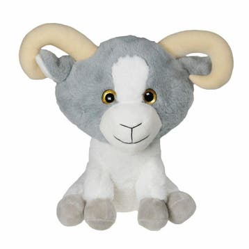 Geit bok knuffel - pluche - grijs/wit - 30 cm, Verzenden, Nieuw