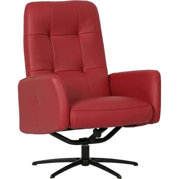 Leren draaifauteuil Pulse - Massif Rosso (rood) - Stervoet, Bohemian, Industrieel, Modern, Scandinavisch, Nieuw, Ophalen of Verzenden
