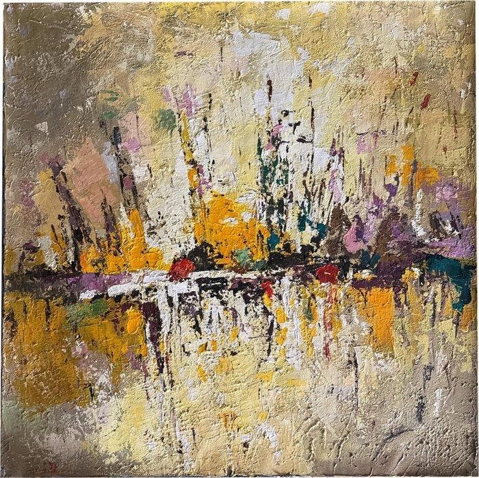 Nguyen Robert (1958) - Horizon Abstrait 80 80 cm, Antiek en Kunst, Kunst | Schilderijen | Modern