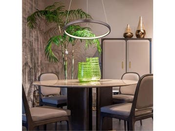 Globo Ralph - hanglamp - Ø 39cm - bruin - met dimfunctie -, Verzenden, Nieuw