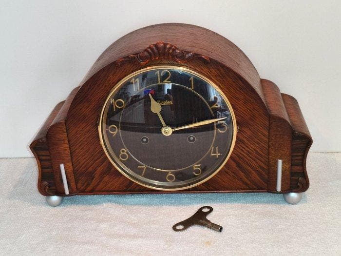 Pendule - Junghans - Glas, Hout, Messing - 1950-1960, Antiek en Kunst, Antiek | Klokken