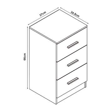 [en.casa] Nachtkastje Aurdal set van 2 met 3 lades 66x37x34,, Verzenden, Nieuw