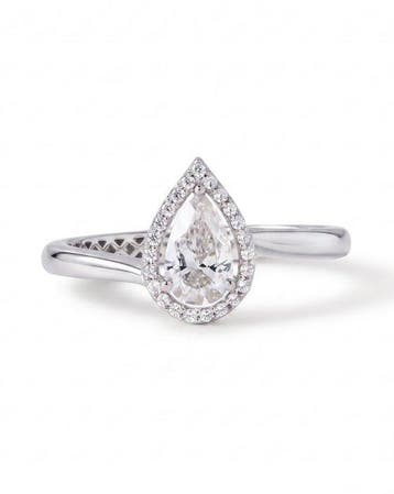 Verlovingsring - 14 karaat Witgoud - 0.63ct. tw. Diamant