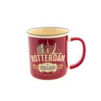 Beker - Mok vintage Rotterdam City bikes rood - keramiek inc, Ophalen of Verzenden, Nieuw