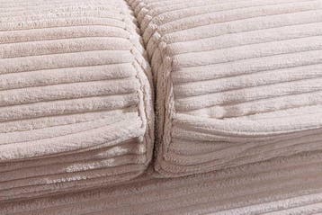 Design slaapbank APARTMENT 215cm beige corduroy 3-zits bank, Ophalen of Verzenden, Nieuw