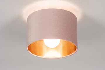 Rietveld Plafondlampen - Zwart, Goud, Roze - Stof, Metaal, Verzenden, Nieuw