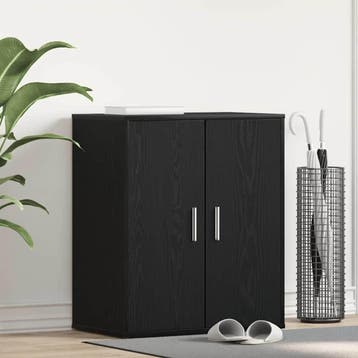 vidaXL Schoenenkast 60 x 35 x 70 cm Bewerkt hout Zwart eiken, Verzenden, Nieuw