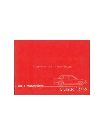1977 ALFA ROMEO GIULIETTA INSTRUCTIEBOEKJE ITALIAANS, Auto diversen, Handleidingen en Instructieboekjes