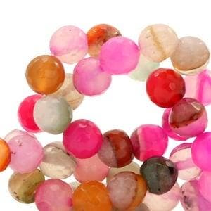 10 x natuursteen kralen facet geslepen 8mm Multicolor fuc..., Ophalen of Verzenden, Nieuw, Kraal
