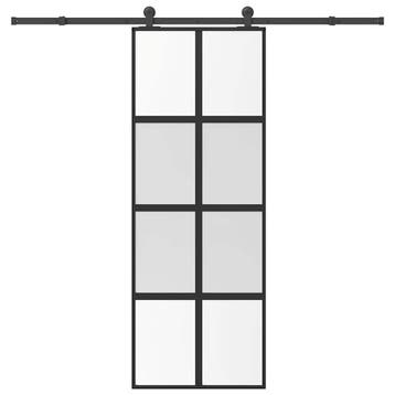 vidaXL Schuifdeur met beslag 76x205 cm gehard glas en, Doe-het-zelf en Verbouw, Deuren en Horren, Verzenden, Nieuw