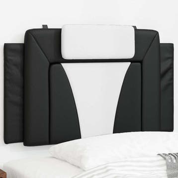 vidaXL Hoofdbordkussen Viana 80 cm kunstleer zwart en wit, Verzenden, Nieuw, Zwart, Overige materialen