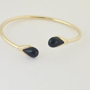 Armband - 8 karaat Geel goud - Zwarte agaat, Sieraden, Tassen en Uiterlijk, Armbanden, Nieuw
