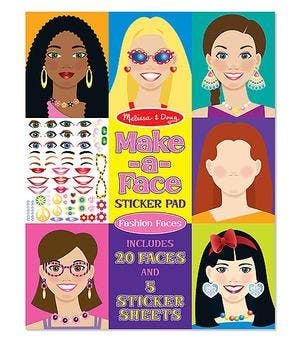 Melissa & Doug  Stickerblok Make A Face (Binnenspeelgoed), Ophalen of Verzenden, Nieuw
