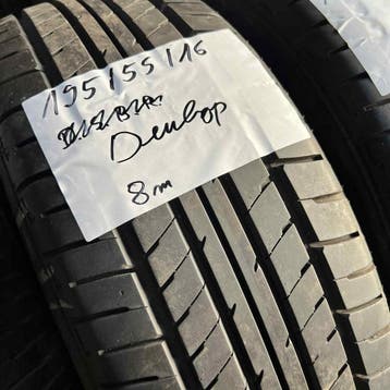 2 x Dunlop 195-55-16 Zomerbanden 8mm, Auto-onderdelen, Banden en Velgen, Gebruikt, 16 inch, Ophalen of Verzenden, Band(en)