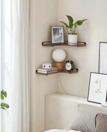 Set van 2 Industriële Wandplanken – L-vormige Hoekplanken, Huis en Inrichting, Kasten | Boekenkasten, Verzenden, Nieuw