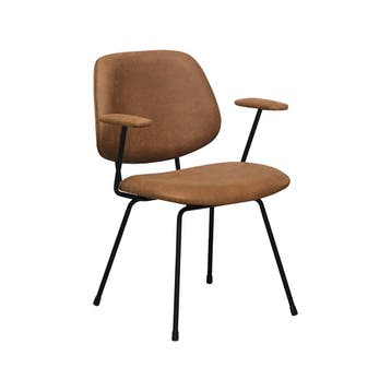 Stoel Rivano | Cognac | Micro Suede | Zwart Metalen Frame |, Verzenden, Nieuw in verpakking