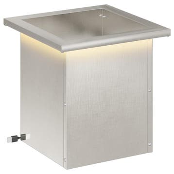 vidaXL Plantenbak met led zilver 30 x 30 x 30 cm Roestvrij, Verzenden, Minder dan 60 cm, Nieuw, Metaal