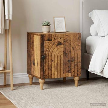 vidaXL Nachtkastje 2 st Oud hout 43 x 34,5 x 50 cm Bewerkt, Minder dan 45 cm, Verzenden, Nieuw, Minder dan 55 cm