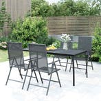 vidaXL 5-delige Tuinset staal antracietkleurig, Tuin en Terras, 4 zitplaatsen, Verzenden, Nieuw, Rvs