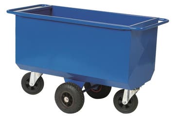 Metalen voerwagen 275 ltr met middenas, Ophalen of Verzenden