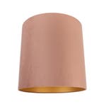 Velours lampenkap roze 40/40/40 met gouden binnenkant, Verzenden, Nieuw, Classic-antique