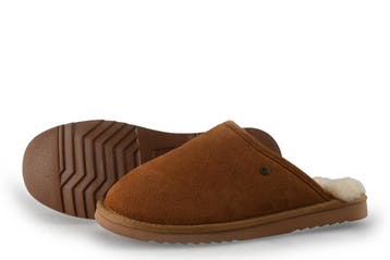 Warmbat Australia Pantoffels in maat 45 Cognac, Overige kleuren, Verzenden, Zo goed als nieuw, Pantoffels of Sloffen