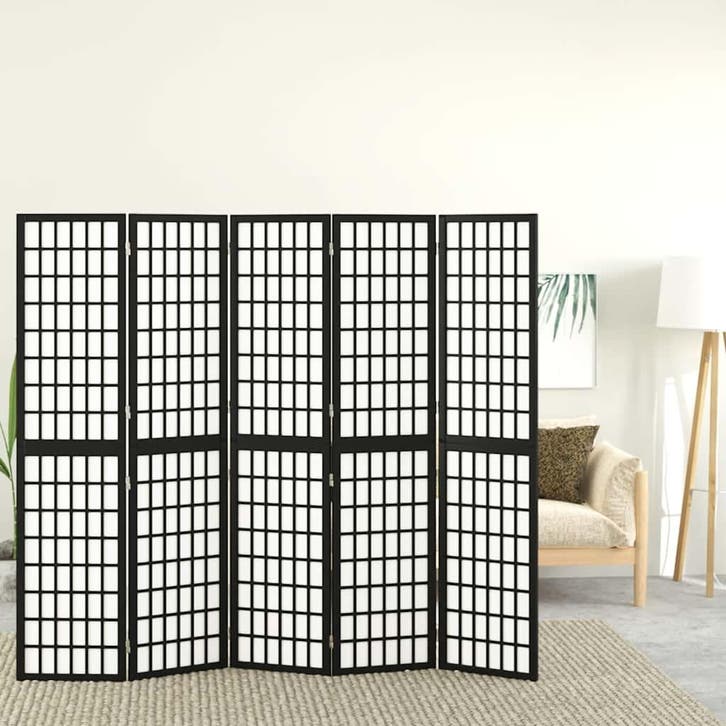 vidaXL Kamerscherm inklapbaar 5 panelen Japanse stijl, Huis en Inrichting, Woonaccessoires | Kamerschermen, Nieuw, Verzenden