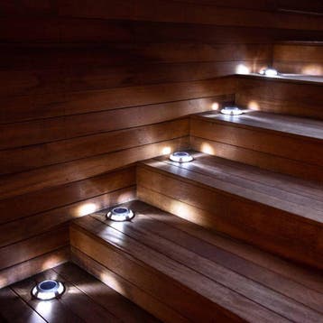 Set 3 Stuks Solar Decklight RVS Tuinverlichting, Verzenden, Nieuw