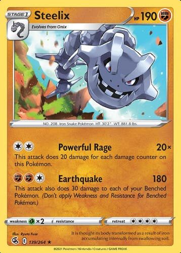 Steelix 139/264 holo (Fusion Strike), Ophalen of Verzenden, Nieuw, Losse kaart, Foil