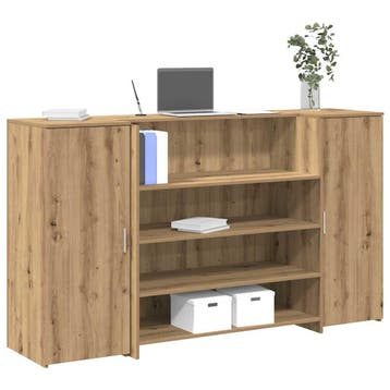 vidaXL Receptiebalie 180x50x103,5cm bewerkt hout artisanaal, Huis en Inrichting, Bureaus, Verzenden, Nieuw