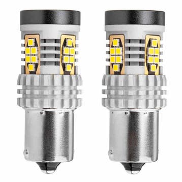 WIT - BA15S LED - CANBUS - 24 SMD - 1156 - 12/24V - 2 stuks, Ophalen of Verzenden, Nieuw