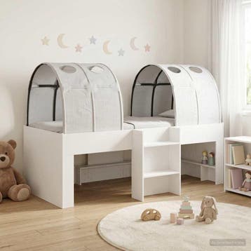 vidaXL Bed met Tunnel 3 st Wit Bewerkt hout, Verzenden, Nieuw, Wit, Hout