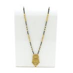 Gouden Mangalsutra ketting met onyx, Gebruikt, Overige kleuren, Ophalen of Verzenden, Met edelsteen