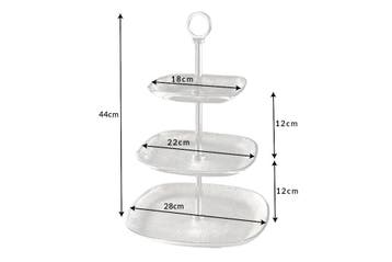 Design taartplateau ORIENT 44cm zilver met drie niveaus -, Huis en Inrichting, Ophalen of Verzenden, Nieuw
