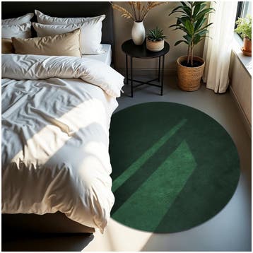 Kortpolig vloerkleed Soft Zone - Ø 120 cm, groen, Huis en Inrichting, Verzenden, Nieuw