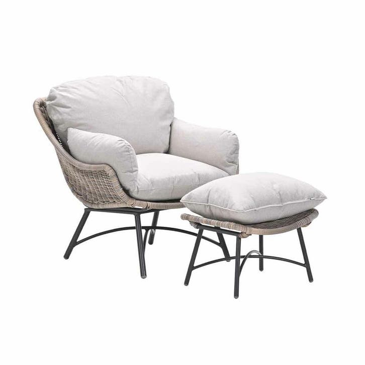 Garden Impressions Selene loungestoel incl voetenbank -, Tuin en Terras, Tuinsets en Loungesets, Verzenden