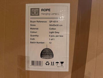 Hanglamp Label51, Rope, light grey, Tuin en Terras, Nieuw